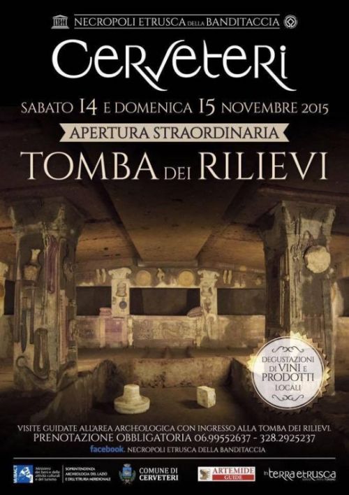 Cerveteri (RM), Tomba dei Rilievi - locandina apertura straordinaria nov. 2015